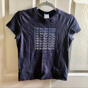 Roxy Womens Blue T-Shirt, I ♡ Surfer Boys Tee, Size Large